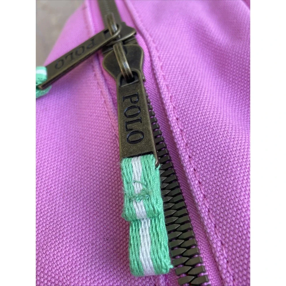Polo Ralph Lauren Varsity Backpack Laguna Pink Big Pony Embroidered Tennis Green